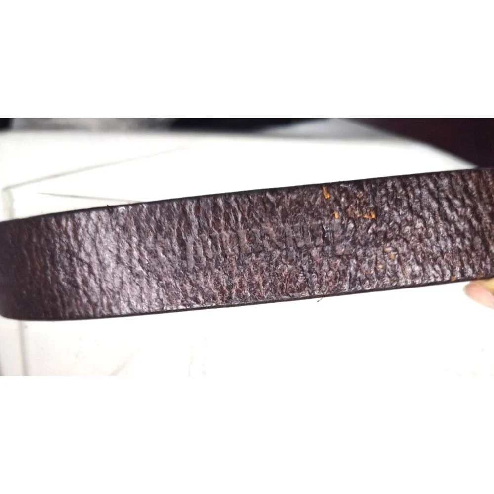Timberland Brown Italian Genuine Leather Belt  Men's Size 32  Hook Belt Closure